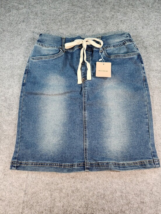 BloomChic Dresses & Skirts - BloomChic Light Blue Denim Mini Skirt with Drawstring Size 10